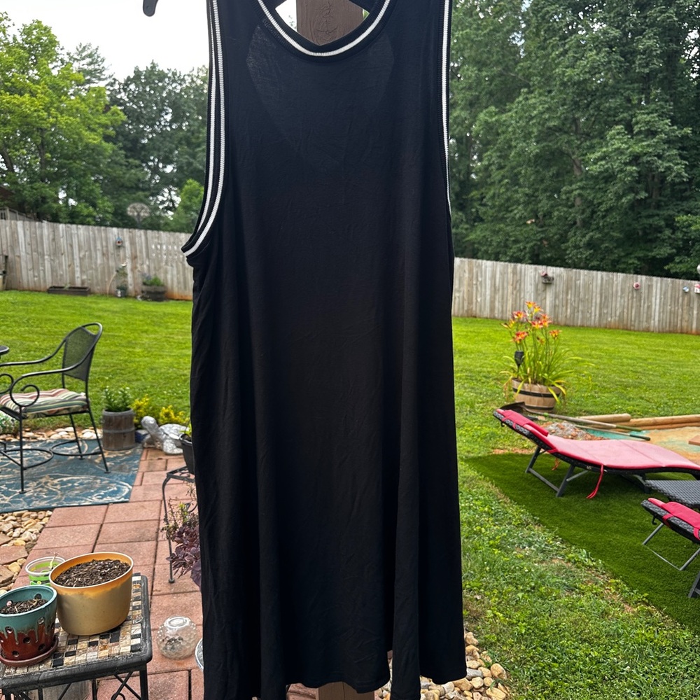 American Eagle Outfitters Black Swing Trapeze Back Cut Out Dress- Medium